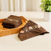 Cassia Brown Face Towel Set of 4